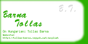 barna tollas business card